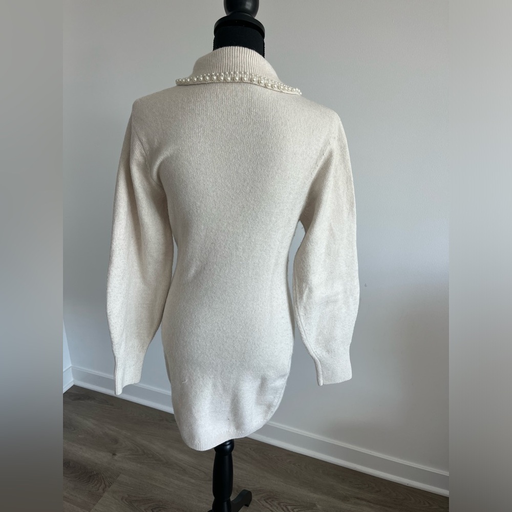 Pearl Cream Sweater Dress - Picture 3 of 4